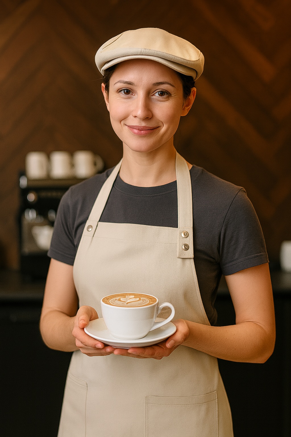 Бариста с кофе в спецодежде Сириус МСК